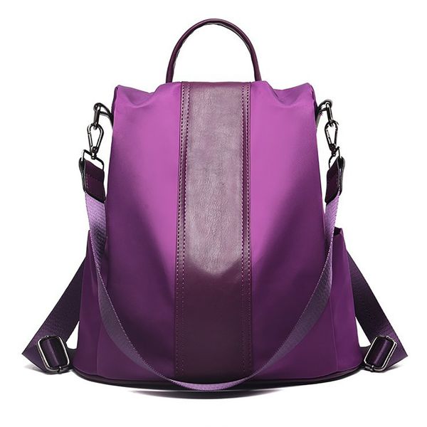 

2019 women's backpack fashion solid color backpack anti-theft bag wild shoulder bag waterproof mochilas mujer #t2