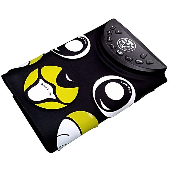 

cartoon holiday gift portable electronic roll up drum pad kit silicon foldable with stick us plus-music