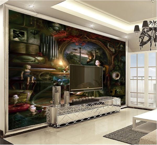 

custom p wallpaper 3d fantasy girl oil painting living room tv background bound wall painting wallpaper
