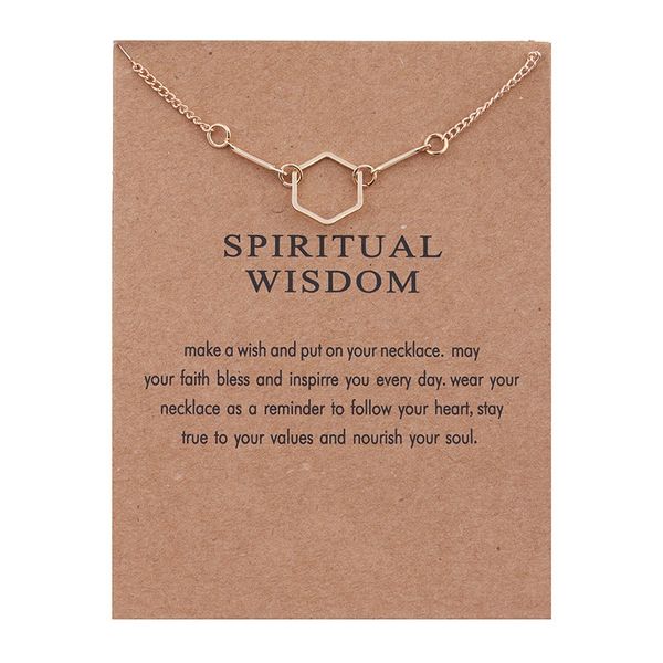 

flower polygon pendants necklace golden charm choker necklaces wishing card statement jewelry gifts love heart clavicle chain for girls, Silver