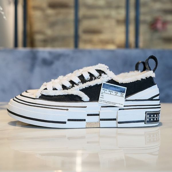 

star with beggars spell color canvas shoes women shoes thick crust ins net red retro casual shoes new fall, Black