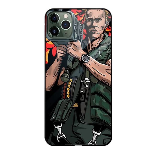

luxury arnold schwarzenegger machine gun terminator case for iphone 11 i phone11 pro max arnold commando rocket poster case on iphone11
