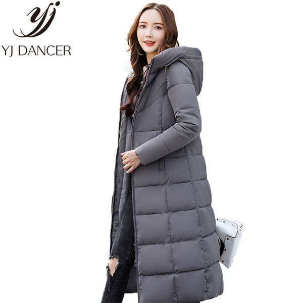 

вниз хлопка куртка женщина зимняя куртка пальто вниз parka плюс размер длинные теплый капюшоном пальто утолщение снег wear wadded ljj267, Black