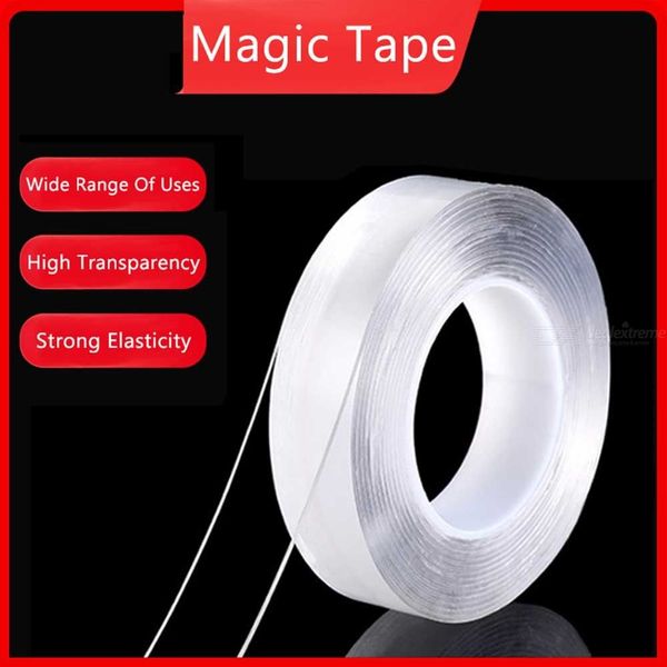 

new magic nano-tape traceless double-sided transparent tape adhesive nano stick removable washable reusable tapes universal