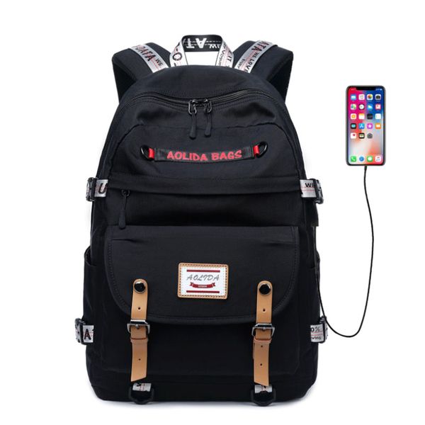 

large capacity school backpack for girls high school bookbags with usb charging port college bags satchel lady travel bag