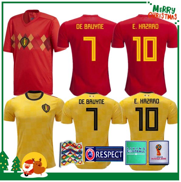 

2018 2019 Belgium Home away LUKAKU HAZARD KOMPANY DE BRUYNE MERTENS Soccer Jersey 18 19 Europa League World cup sports football Jersey