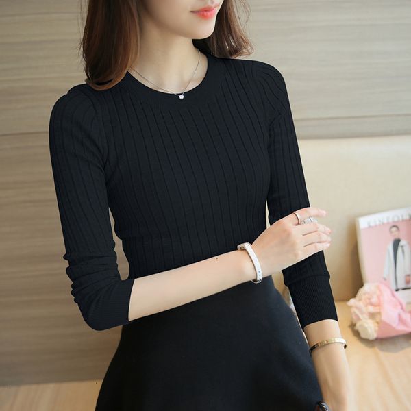2018 Women Long-sleeved Cotton Sweater High Collar Pullover Solid Color Popular