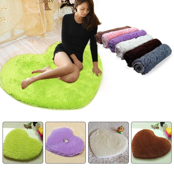 

40x30cm bath rug heart shaped bedroom carpet nonslip mat floor bathroom tub shower foam