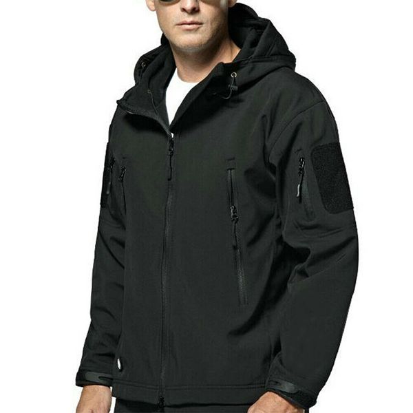 

waterproof winter mens outdoor jacket tactical coat soft shell jackets climbing casual outerwear, Black;brown
