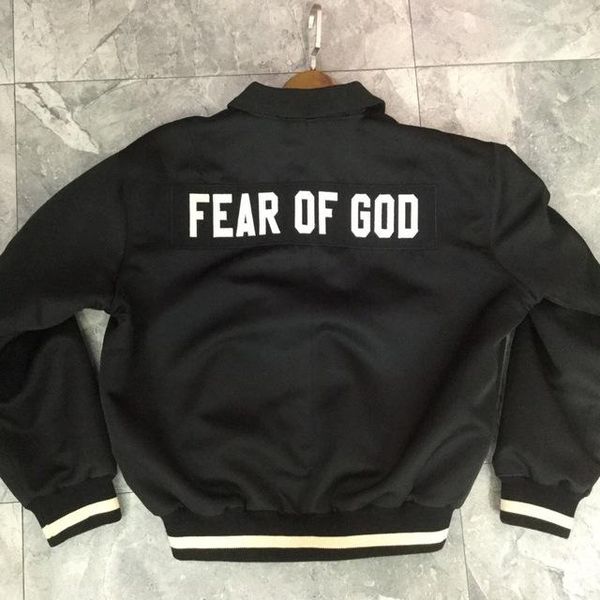 

fear of god fifth collection logo embroidery women men bomber jackets coat hiphop streetwear fog men jacket 2019, Black;brown