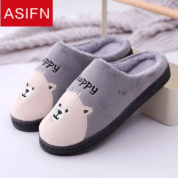 

asifn winter slippers cartoon cute men slippers indoor bag with wooden floor couple ladies slip warm cotton chinelo masculino, Black