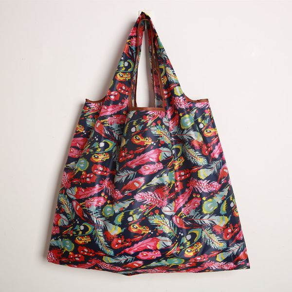 

2019 new eco polyester reusable tote foldable shopping bag women men travel shopper package buy vegetables traveling sho