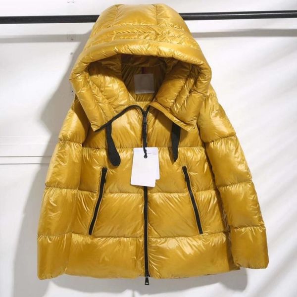 

90% white duck down winter jacket woman hooded female coat two colors size 1-4 thicken keep warm winter down jacket woman, Black