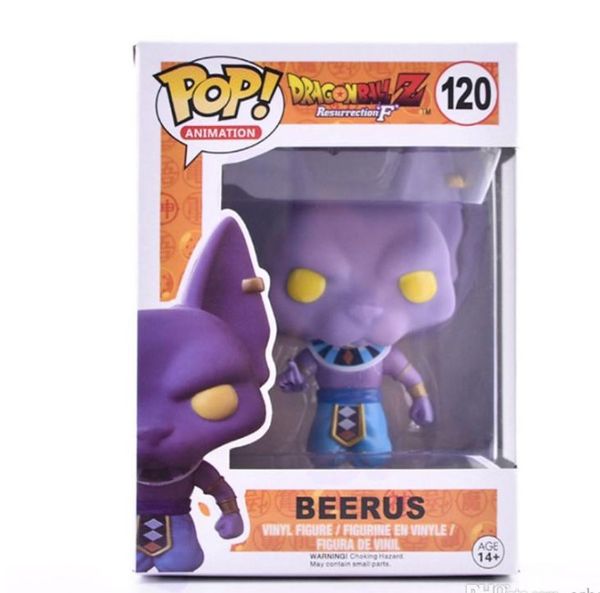 

new arrival funko pop anime dragon ball z beerus vinyl action anime figure with box #120 toy gift good quality