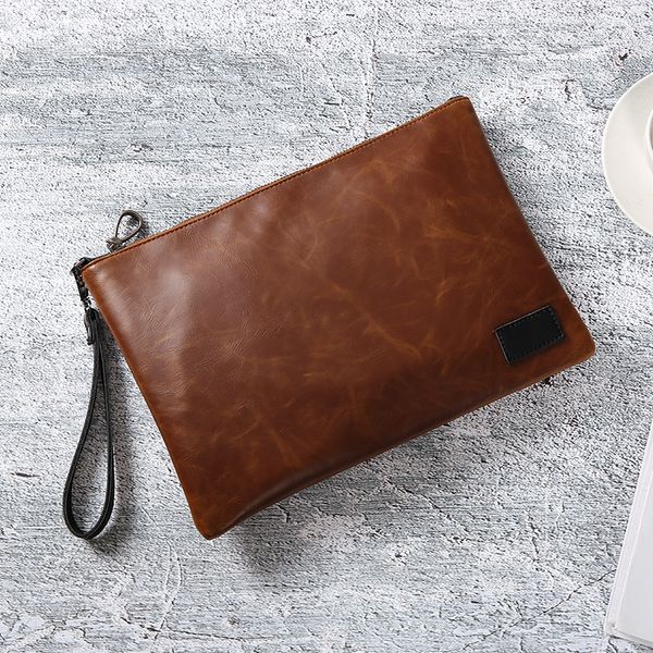 

2019 new wholesale trend retro crazy horse pu leather men's handbags personality