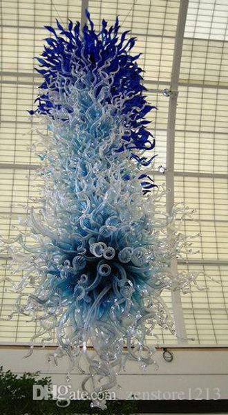 

long size handmade blown glass modern led chandelier light l lobby villa decor glass energy saving chandelier for sale