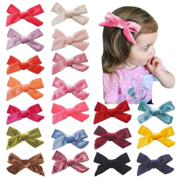 

color 4inch velvet hair bow alligator hair clips fully lined barrettes accessories for baby girls toddlers teens kids, Slivery;white