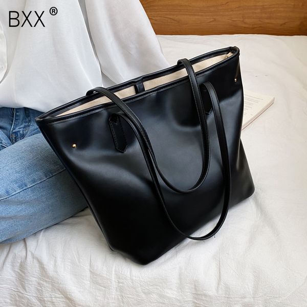 

bxx] кожа pu сумка на ремне для женщин 2020 solid color простой большой емкости сумки женщина плечо сумка hk234