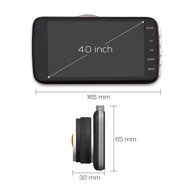 

4 inch dual lens full hd video registrars car dvr dash cam camcorder dash cam with backup rearview camera g-sensor dvrs
