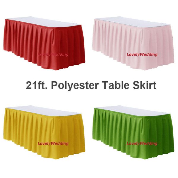

100% polyester wedding table skirt/21ft table skirt for wedding party banquet tableclothes lines decoration