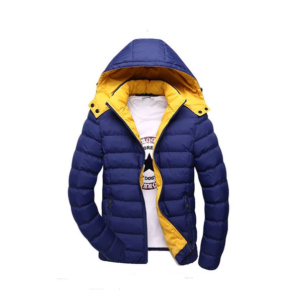 

men's down & parkas autumn winter male thicken keep warm cotton padded jacket slim fashion casual outerwears for men, Black