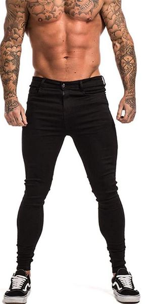 

luxury plus size mens designer slim denim pencil pants jeans wash pencil pants fashion leisure skinny button jeans, Blue
