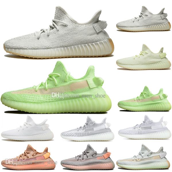 

kanye west clay v2 static reflective gid glow in the dark mens running shoes hyperspace true form women sport designer sneakers