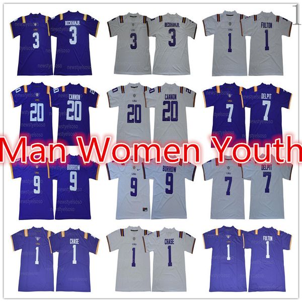 

customize 125th lsu tigers football jerseys 9 joe burrow 3 odell beckham jr. 20 billy cannon 7 grant delpit 1 kristian fulton 1 chase s-5xl, Black