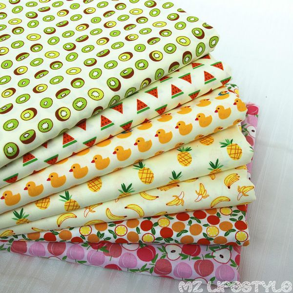 

buulqo 50cmx160cm fruit paradise cartoon pattern 100% twill cotton fabric bedding children's clothing accessories, Black;white