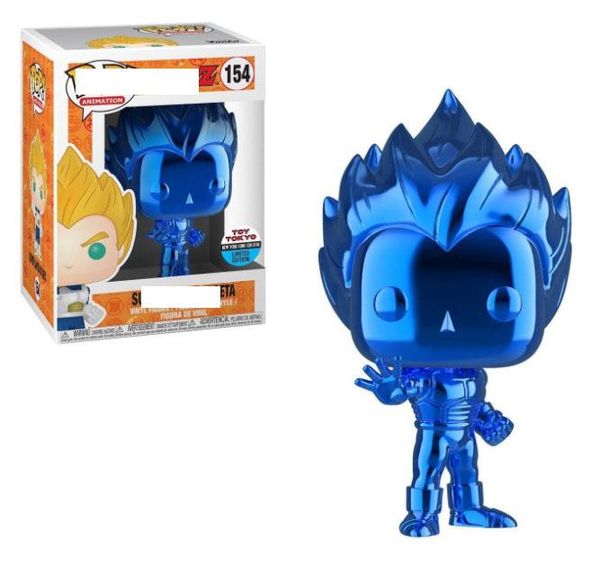 

nice 1pcs funko pop dragon ball z #153 plating blue super vegeta vinyl action figure collectible model toy doll gift toys high quality