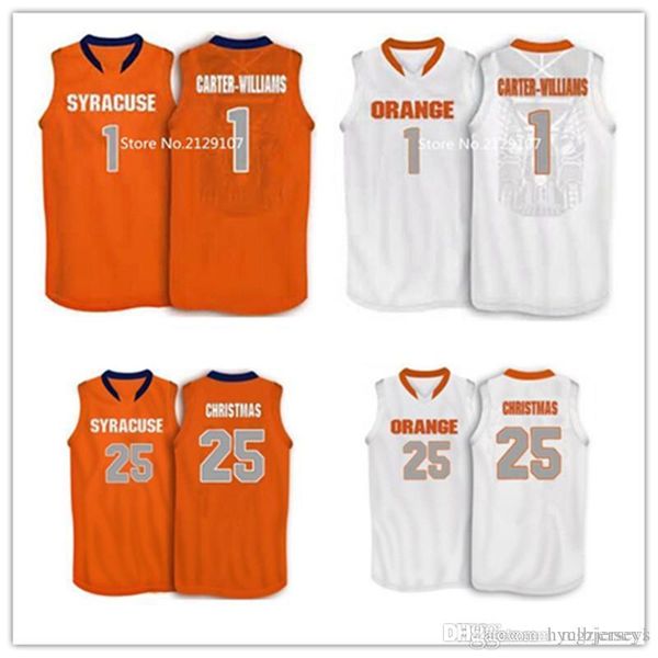 

#25 rakeem christmas michael carter williams #1 syracuse orange basketball jersey orange, white, stitched name and number, Black;blue