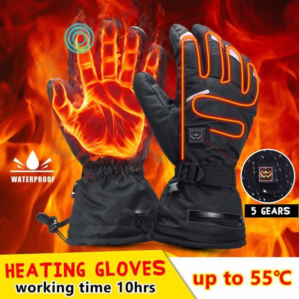 

5 gears electrically heated gloves 3.7v 3600mah winter warmer outdoor skiing motorcycle riding mountain climbing hiking outside
