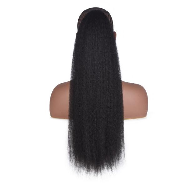 

женщины bubble головные уборы парики хвостик corn kinky straight high puff кулиской bun синтетический бесшовные extensions волос clip in lon, Brown