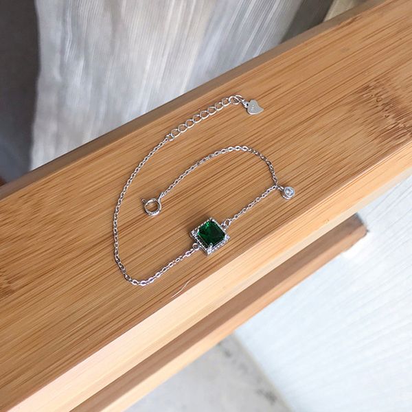 

s925 sterling silver zircon bracelet female simple wild silver bracelet gift, Black
