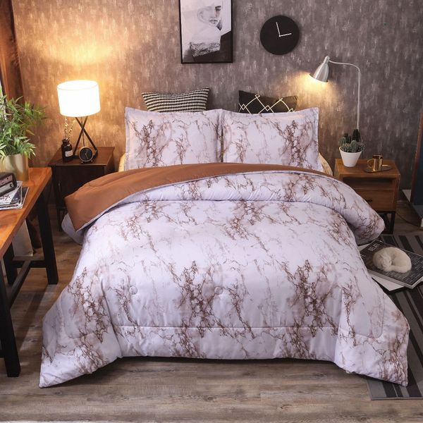 

nordic style white printed marble mattress black quilt cover, size of the  of gold quilt short cover 3 pieces bedding