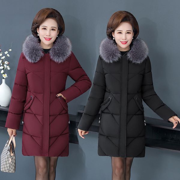 

cotton clothes,autumn and winter big size cotton dress woman, medium and long style coat, cotton-padded jacket, Black
