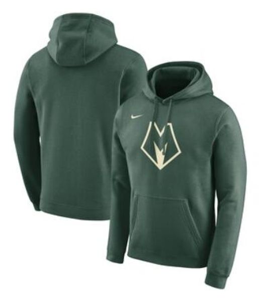 

men women youth milwaukee bucks green 2019/20 city edition club pullover hoodie, Black