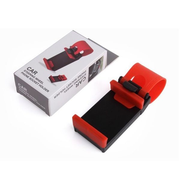 

practical universal car steering wheel clip mount portable easy install holder mobile phone bracket