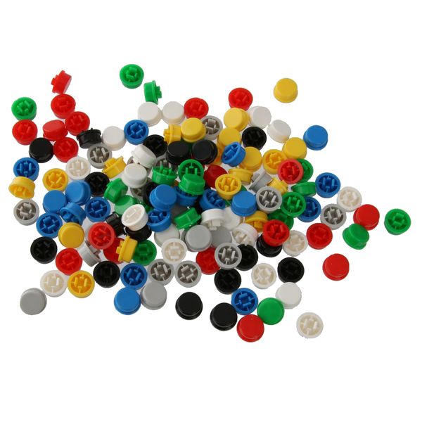 

generic round tactile button caps kit pack of 140 for 12x12x7.3mm tact switches