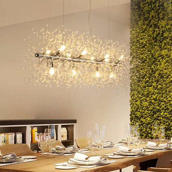 

Led cry tal chandelier firework hanging ceiling light fixture modern pendant lighting for tore foyer dining room bathroom bedroom livingr