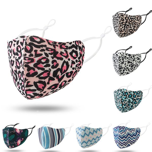 

designer face mask adult Leopard print fashion black face masks dustproof smog-proof breathable washable mask adjustable ear-buckle mask