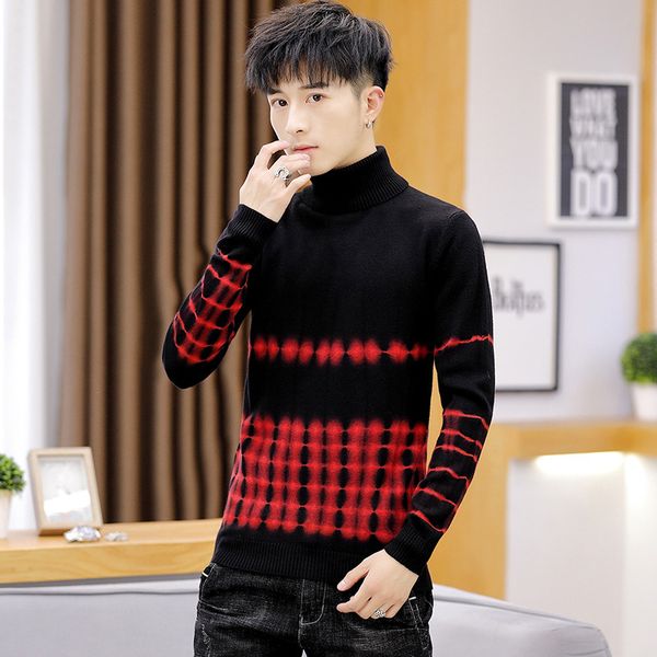

2020 men light colour turtleneck teenagers fresh fashionable sweaters, White;black