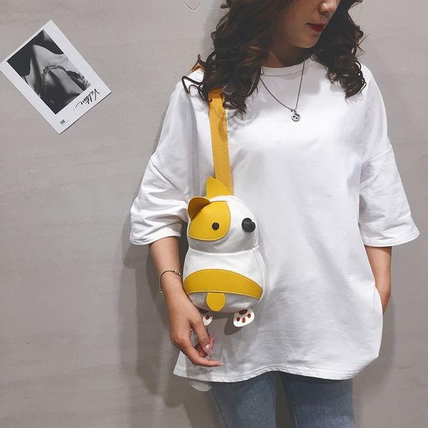 

creative modeling women's shoulder messenger canvas cute casual style women's bag cute dog dog small canvas bag