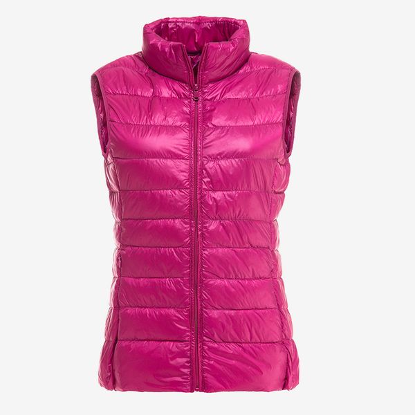 

women's autumn duck down warm vest sleeveless stand collar portable quilted vests female 2019 winter solid casual woman jacket, Black;white