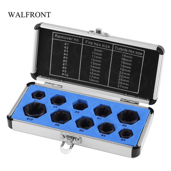 

walfront 10pcs / box nut remover kit поврежденные болт extractor разбитое винт снятие винты оправа инструмент резьбонарезной удаление набор