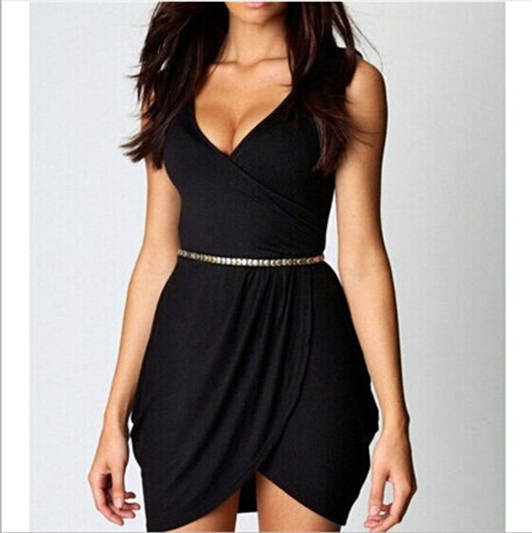 

new arrival womens dresses summer sleeveless elegant chiffon ladies casual dresses fashion solid v plus size women clothing, Black;gray