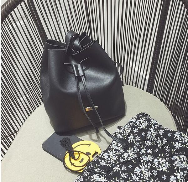 

2019 genuine pu leather cross body shoulder bags for women girl fashion simple portable leisure bucket bag ing