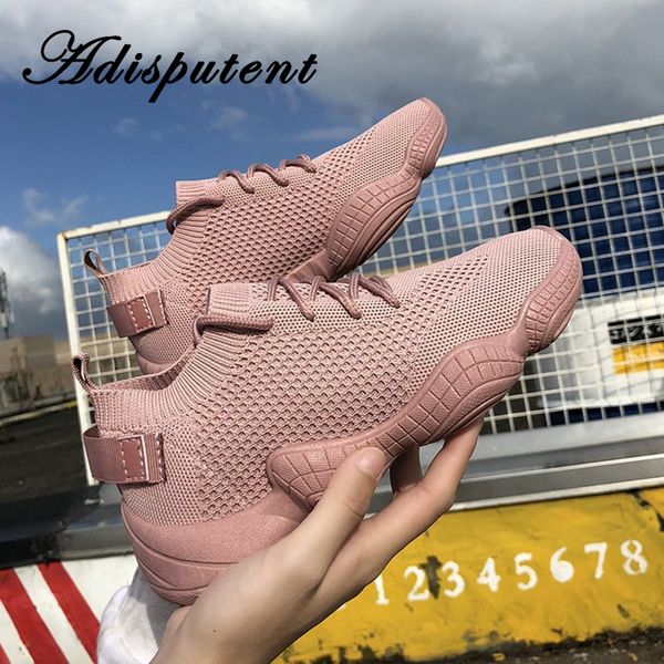 

adisputent women flat spring sneakers 2019 plus size shoes female mesh slip on vulcanized ladies fashion casual breathable shoes, Black