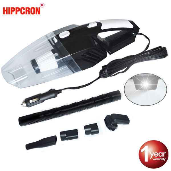 

hippcron автомобильный пылесос 12v 120w 5m ручной мини пылесос для влажной и сухой двойного использования с led light black orange blue
