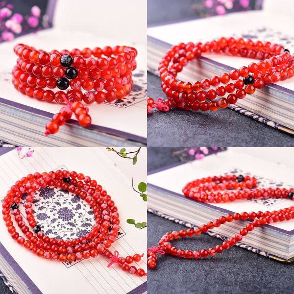

red agate carving lotus more circle multi-storey bracelet beads hand string lovers fund beaded bracelet shamballa bracelets fashion jewelry, Black